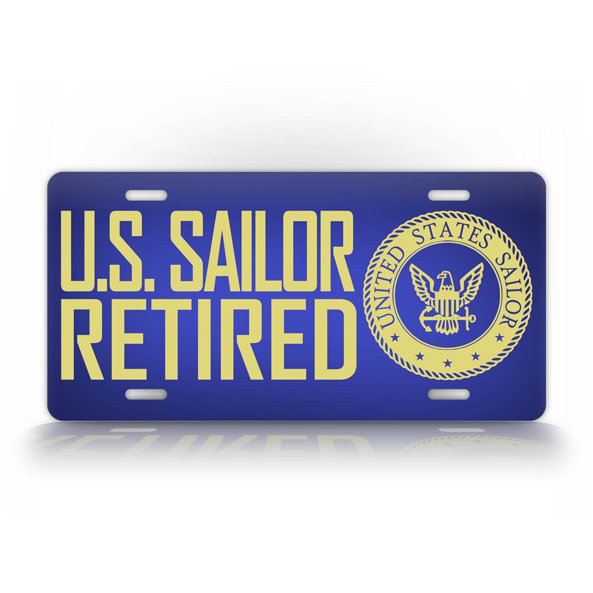 Retired United States Navy Veteran License Plate 