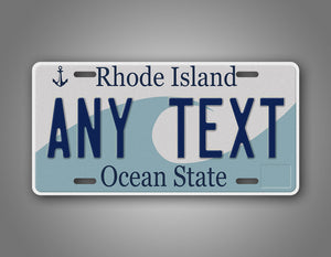 Custom Text Novelty Rhode Island License Plate 