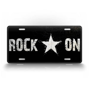 Black And White Rock On Rockstar Auto Tag 