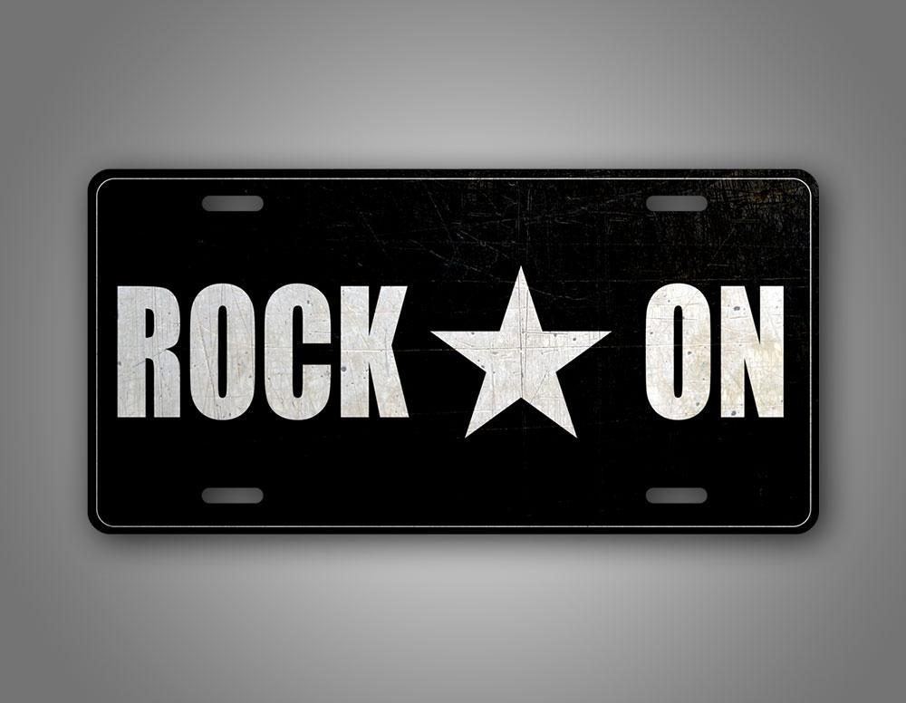Black And White Rock On Auto Tag Rockstar License Plate 