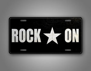 Black And White Rock On Auto Tag Rockstar License Plate 