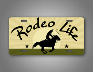 Rodeo Life Cowboy Western Style License Plate Auto Tag