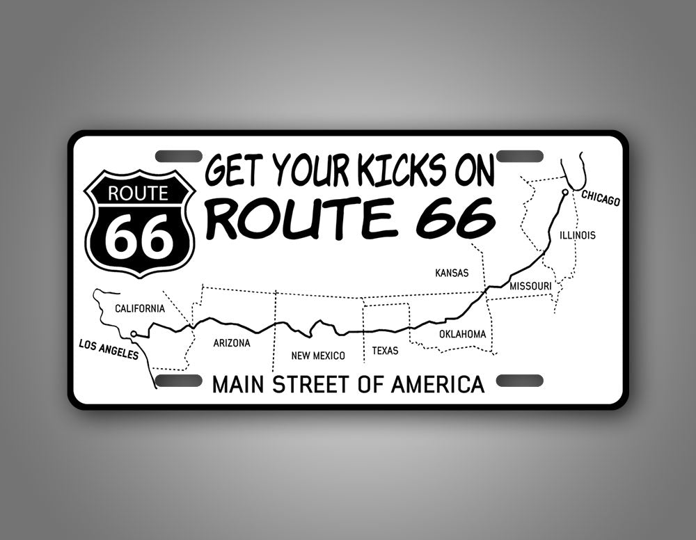 Route 66 Main Street of American License Plate 