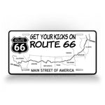 Get Your Kicks On Route 66 License Platte 