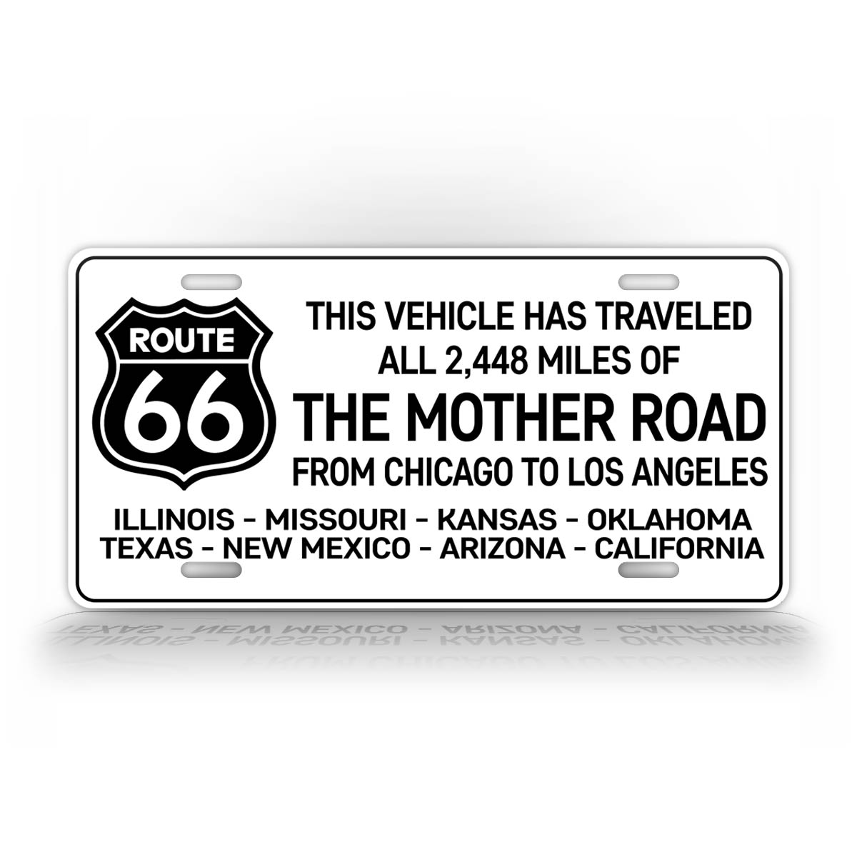 This Vehicle Has Traveled Route 66 Novelty License Plate