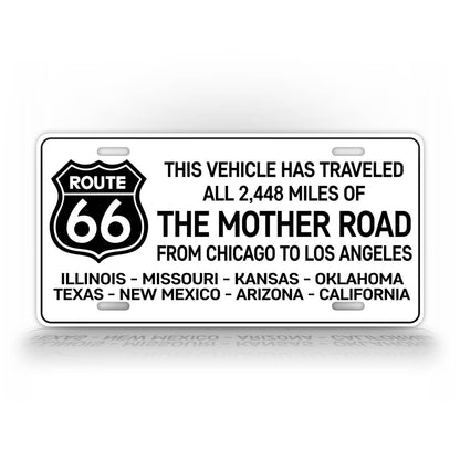 This Vehicle Has Traveled Route 66 Novelty License Plate