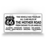 This Vehicle Has Traveled Route 66 Novelty License Plate