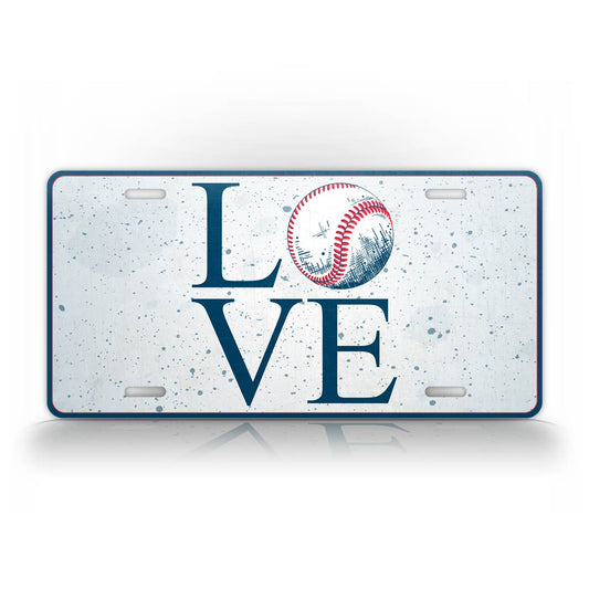 Baseball Love License Plate Baseball Bat Auto Tag 