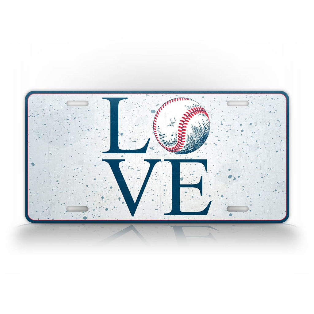 Baseball Love License Plate Baseball Bat Auto Tag 