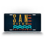 Blue San Diego California License Plate Surfing Auto Tag