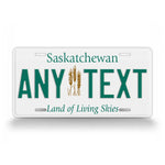 Custom Text Saskatchewan Canada License Plate 