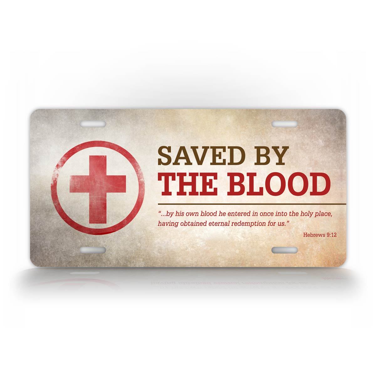 Saved By The Blood Christian License Plate 