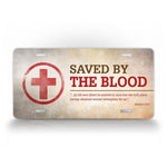 Saved By The Blood Christian License Plate 