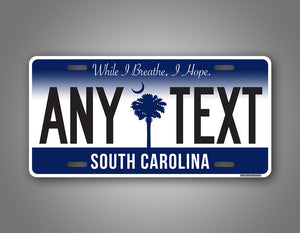 Personalized Text South Carolina License Plate 