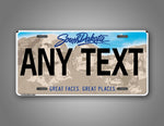 Any Text Custom South Dakota State License Plate 
