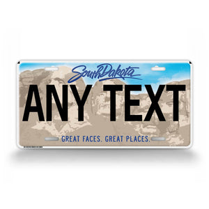 Custom Text South Dakota State License Plate 