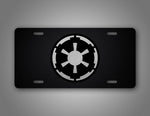 Grey Star Wars Emblem Seal Galatic Imperial License Plate Auto Tag 