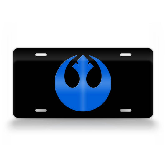 Blue Star Wars Rebel Alliance Emblem License Plate 