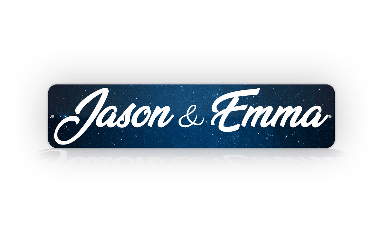 Personalized Night Sky Galaxy Street Sign Couples Names 