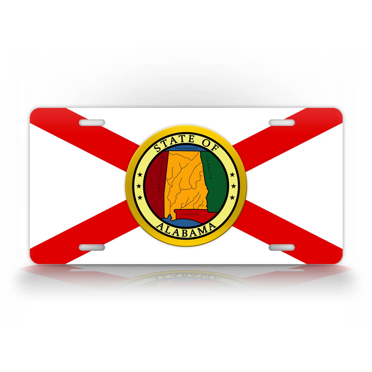 State Of Alabama Flag License Plate 