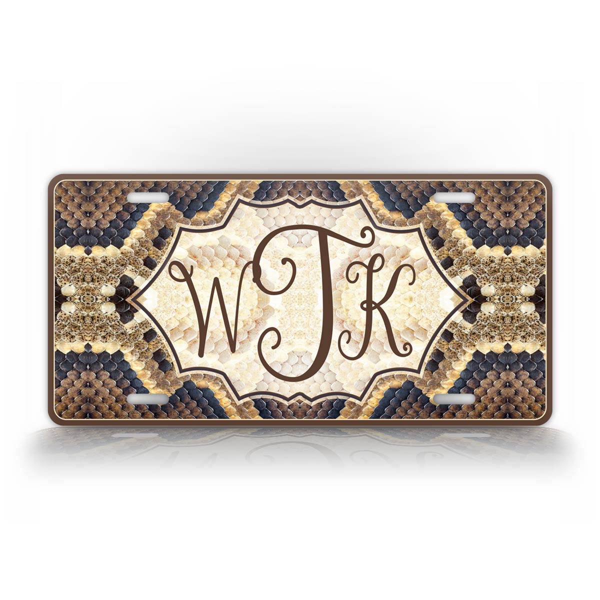 Personalized Snakeskin Monogram License Plate 