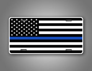 Blue Lives Matter American Flag License Plate 