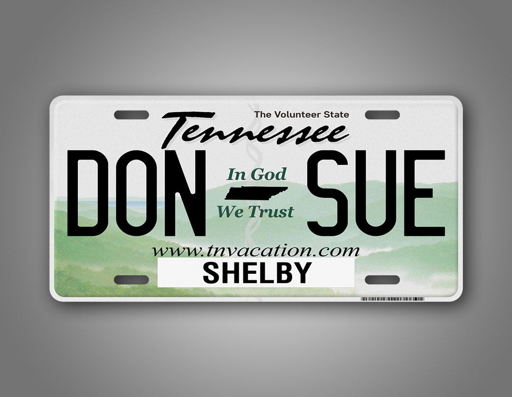 Tennessee State Auto Tag Custom Text 