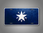 Weathered Metal Texas De Zavala Flag License Plate