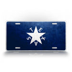 Weathered Metal Texas De Zavala Flag License Plate