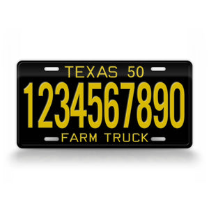 Antique Texas 1950 Farm Truck License Plate