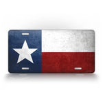 Texas State Flag Weathered Metal License Plate
