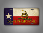 Antique Dont Tread On Me Texas Flag Auto Tag 