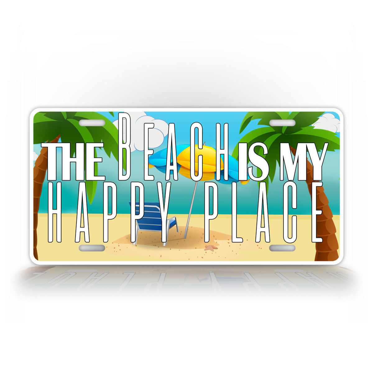 The beach Is My Happy Place License Plate 