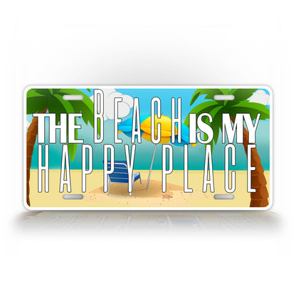 The beach Is My Happy Place License Plate 