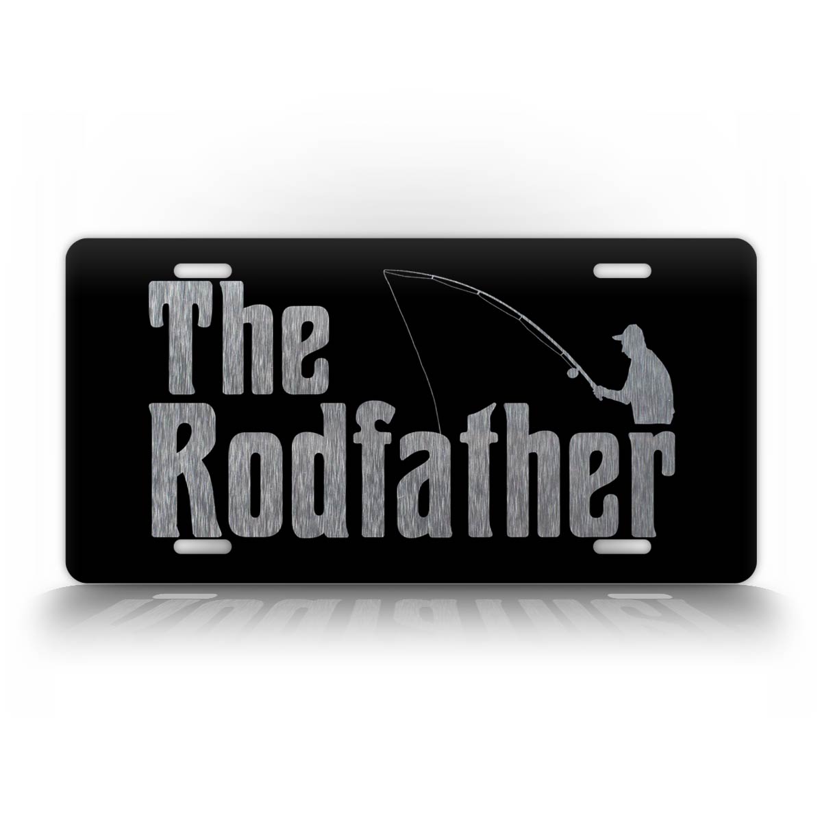 The Rod Father Old Man Fishing License Plate 