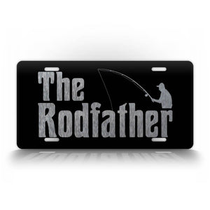 The Rod Father Old Man Fishing License Plate 