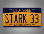 Tony Stark Iron Man Stark 33 New York License Plate Novelty Auto Tag 