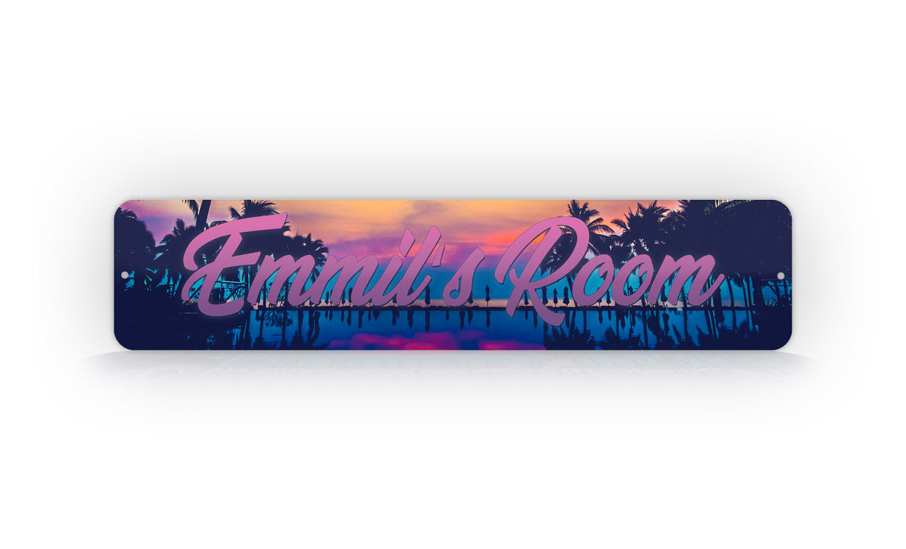 Custom Text Tropical Sunset Street Sign 