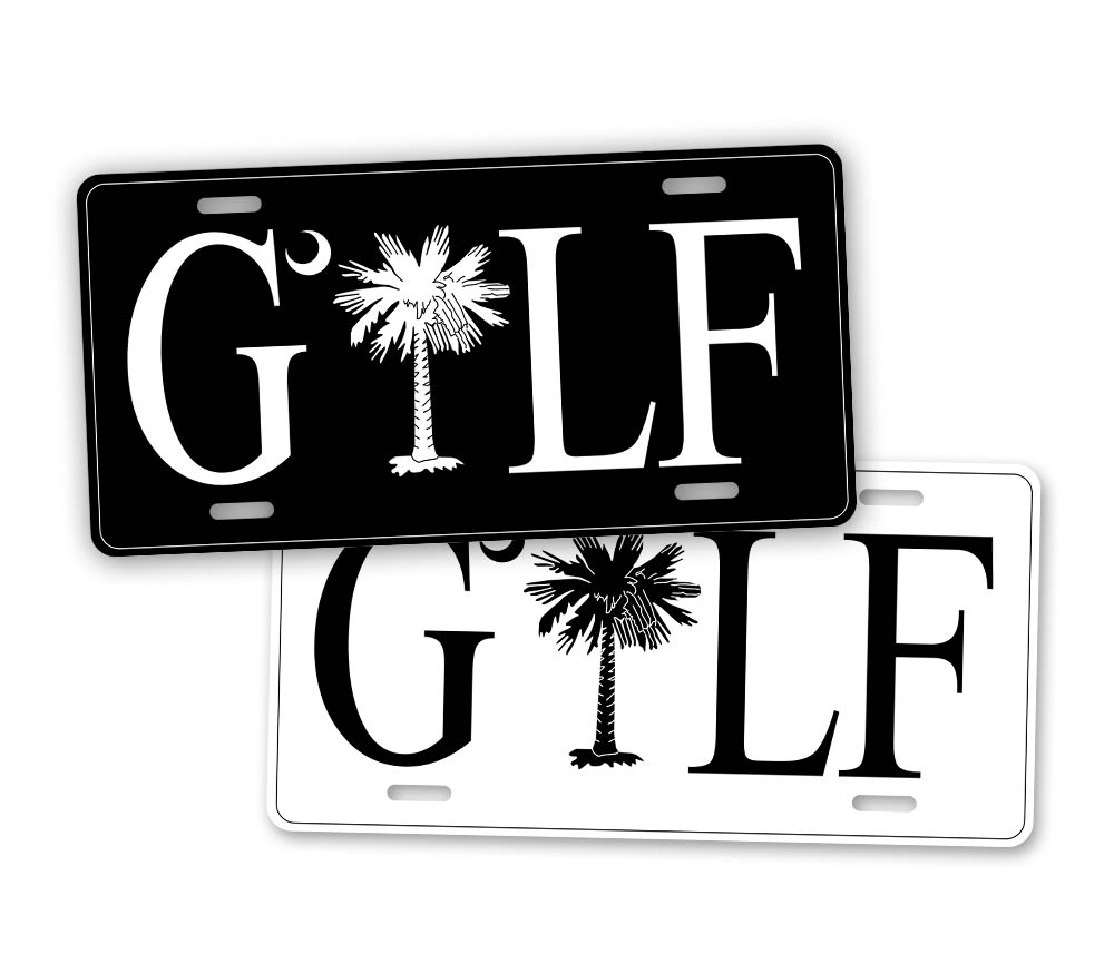 Palmetto Tree Golf License Plate 