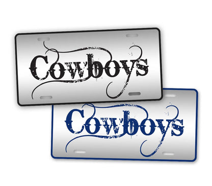 Black And Blue Cowboys Football Auto Tag