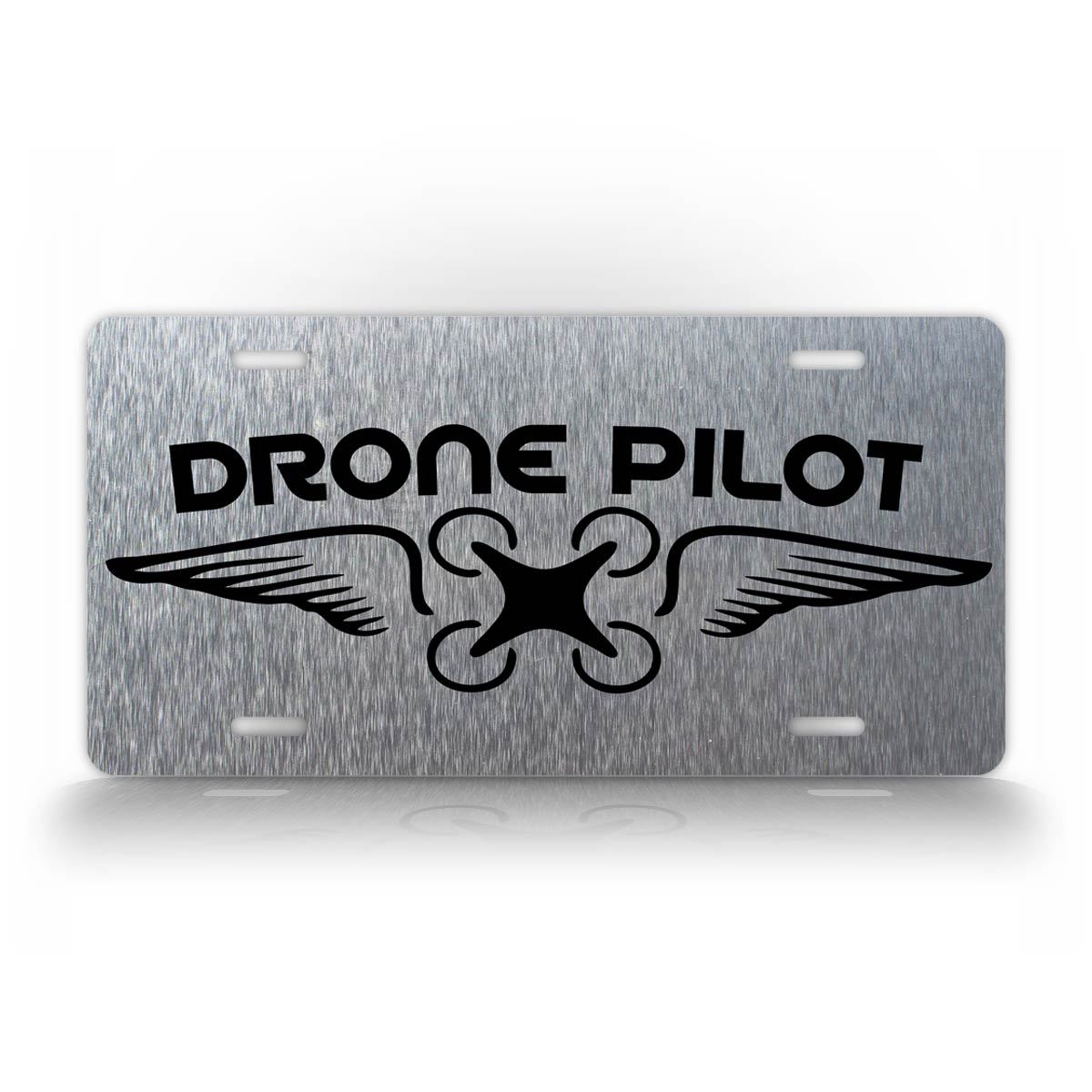 Silver Drone Pilot Auto Tag 