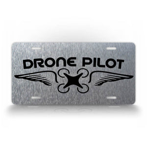 Silver Drone Pilot Auto Tag 