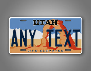 Personalized Utah State Custom License Plate