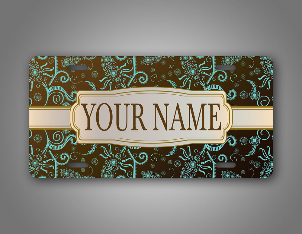 Custom Name Vintage Style Full Monogram License Plate