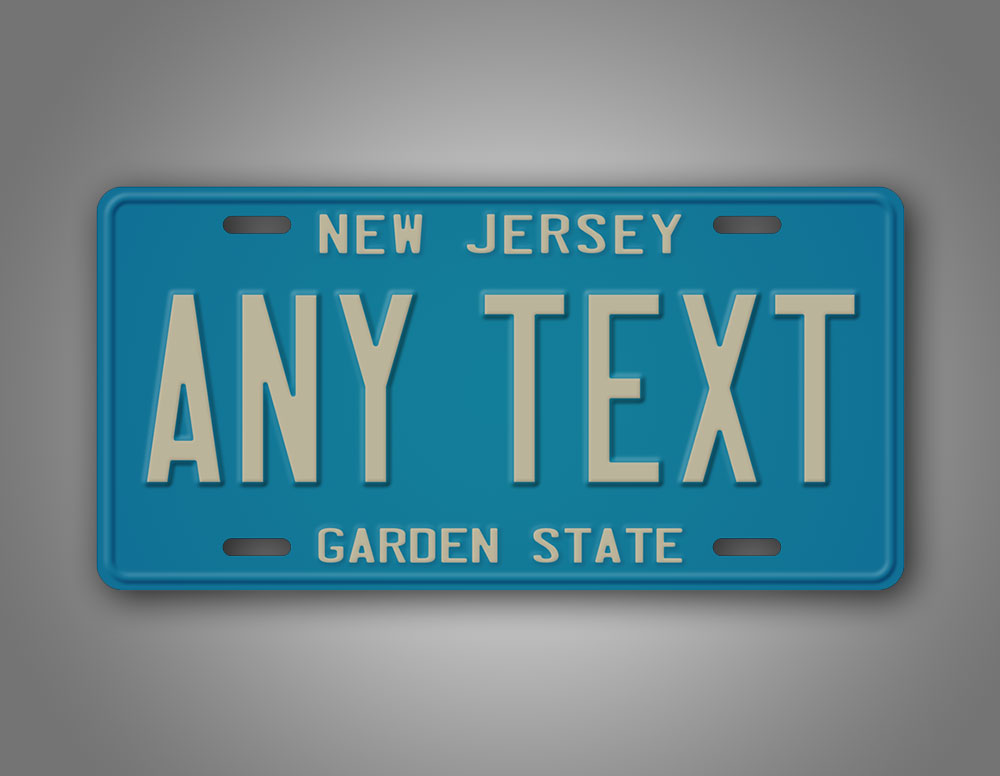 Custom Any Text New Jersey License Plate 
