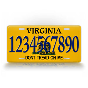 Personalized Virginia Don't Tread On Me Auto Tag