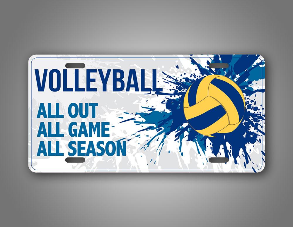 Splashy Vollyball Auto Tag All Out All Game All Season License Plate 
