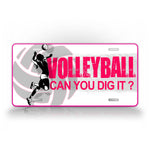 Pink Vollyball Licese Plate Can You Dig It Auto Tag 