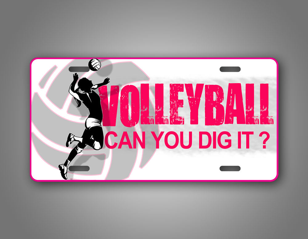 Pink Vollyball Licese Plate Can You Dig It Tag 