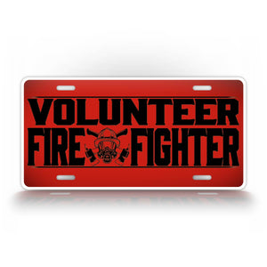 Volunteer Fire Fighter License Plate 